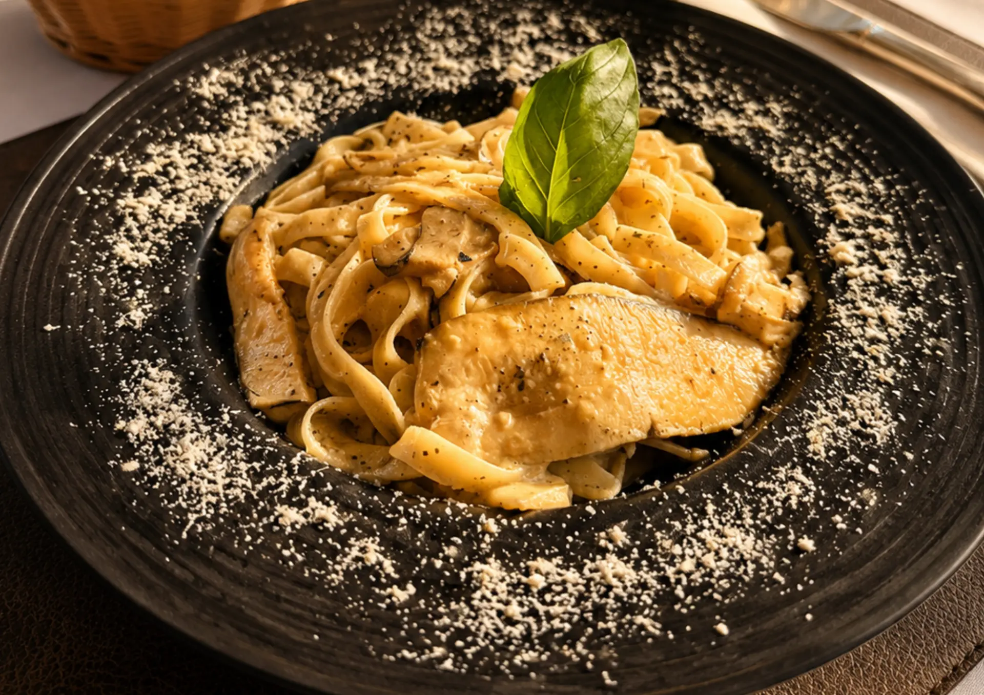 Tagliatelle alla Negrano mit Steinpilzen